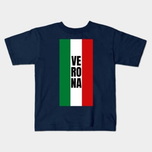 Verona City in Italian Flag Vertical Kids T-Shirt